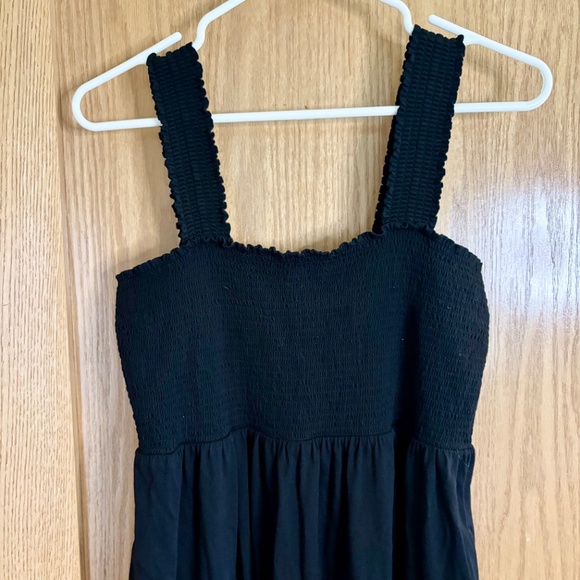 Old Navy Women’s Black Cotton Smocked Midi Dress - Size Large - Picture 3 of 7
